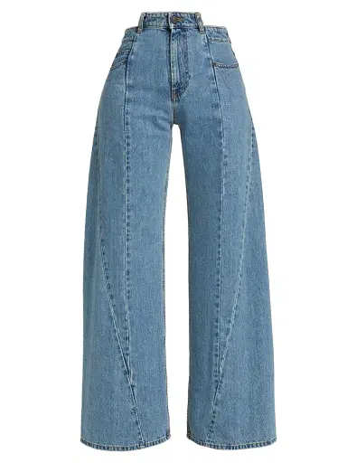 Maison Margiela Women's Five-Pocket Wide-Leg Jeans - Medium Blue | Thumbnail 1 Maison Margiela Women's Five-Pocket Wide-Leg Jeans - Medium Blue | Thumbnail 1