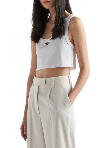 Prada Women's Jersey Top - White - Size 10 | Thumbnail 2 Prada Women's Jersey Top - White - Size 10 | Thumbnail 2