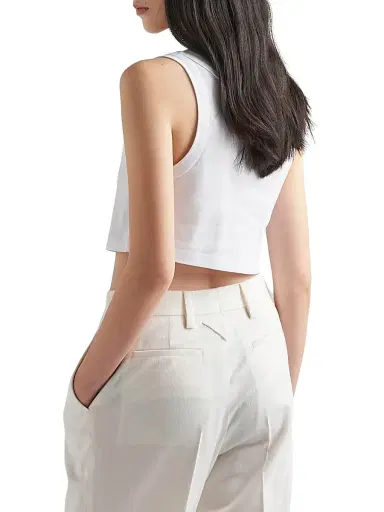 Prada Women's Jersey Top - White - Size 10 | Thumbnail 5 Prada Women's Jersey Top - White - Size 10 | Thumbnail 5