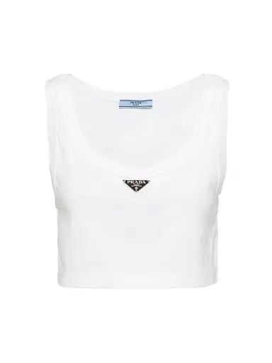 Prada Women's Jersey Top - White - Size 10 | Thumbnail 1 Prada Women's Jersey Top - White - Size 10 | Thumbnail 1