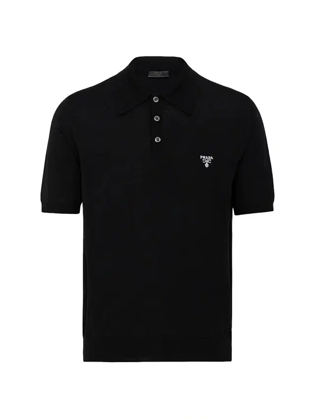 Men's Superfine Wool Polo Shirt - Black