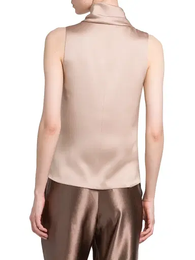 Giorgio Armani Women's Silk Sleeveless Top - Beige - Size 10 | Thumbnail 5