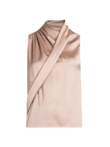 Giorgio Armani Women's Silk Sleeveless Top - Beige - Size 10 | Thumbnail 1
