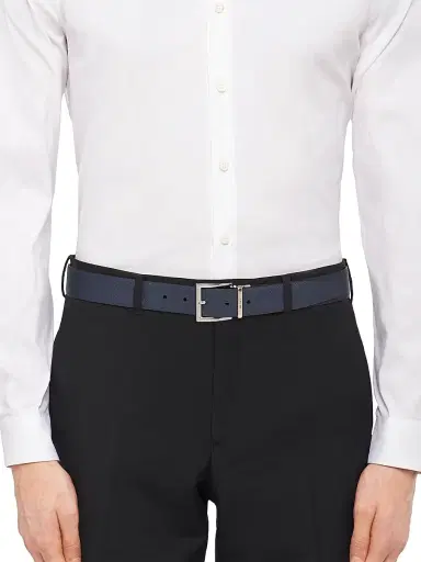 Prada Men's Saffiano Leather Reversible Belt - Black Reddish Brown | Thumbnail 5