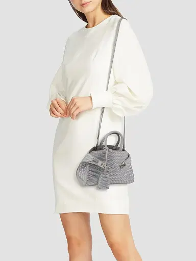 FERRAGAMO Women's Mini Hug Embellished Leather Crossbody Bag - Perla | Thumbnail 3 FERRAGAMO Women's Mini Hug Embellished Leather Crossbody Bag - Perla | Thumbnail 3