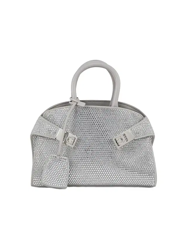 FERRAGAMO Women's Mini Hug Embellished Leather Crossbody Bag - Perla