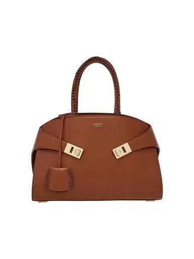 FERRAGAMO Women's Hug Leather Top Handle Bag - New Cognac | Thumbnail 1