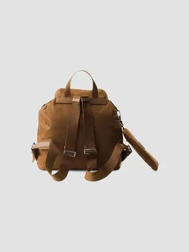 Prada Women's Re-Nylon Backpack with Pouch - Brown | Thumbnail 3 Prada Women's Re-Nylon Backpack with Pouch - Brown | Thumbnail 3