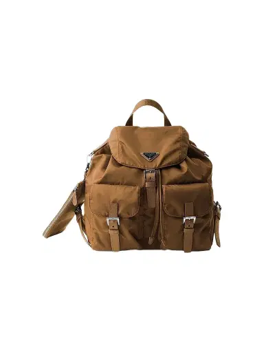 Prada Women's Re-Nylon Backpack with Pouch - Brown | Thumbnail 1 Prada Women's Re-Nylon Backpack with Pouch - Brown | Thumbnail 1