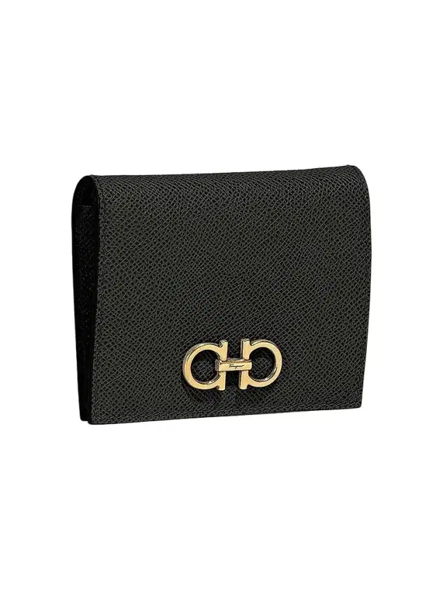 FERRAGAMO Women's Gancini French Leather Wallet - Black