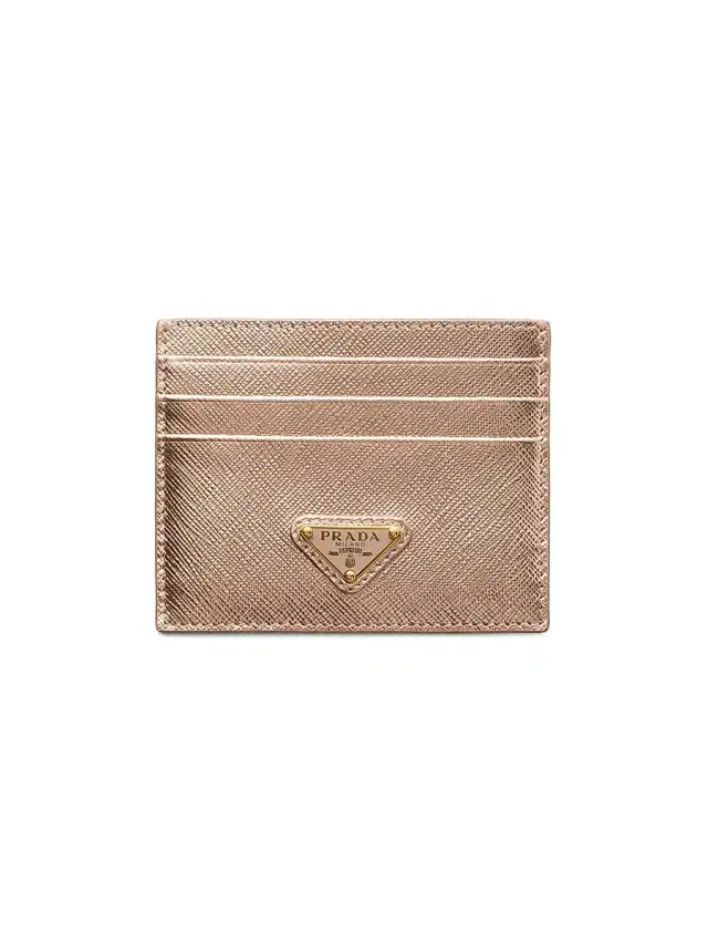 Prada Women's Saffiano Leather Card Holder - Rose Gold