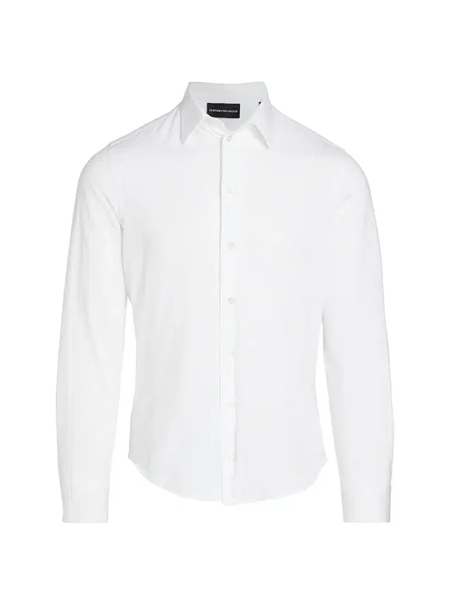 Men's Cotton Sport Long-Sleeve Shirt - White