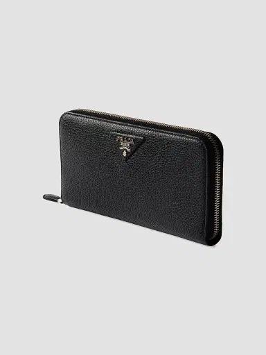 Prada Women's Large Leather Wallet - Black Gold | Thumbnail 4 Prada Women's Large Leather Wallet - Black Gold | Thumbnail 4