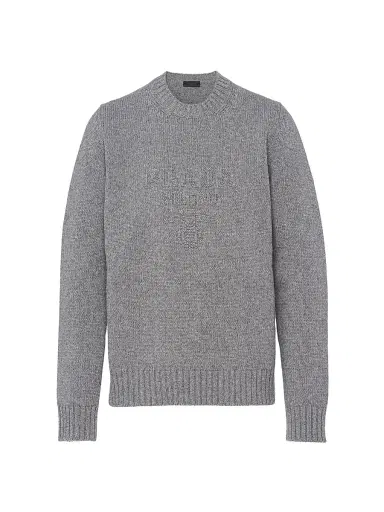 Prada Men's Wool And Cashmere Crewneck Sweater - Grey | Thumbnail 1