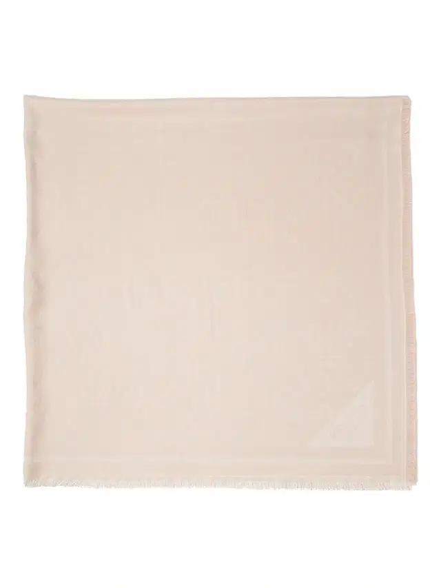 Women's Symbole Silk and Wool Jacquard Shawl - Light Beige