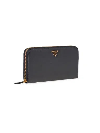 Prada Women's Large Saffiano Leather Wallet - Black | Thumbnail 2