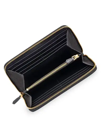 Prada Women's Large Saffiano Leather Wallet - Black | Thumbnail 4
