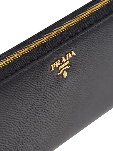 Prada Women's Large Saffiano Leather Wallet - Black | Thumbnail 5