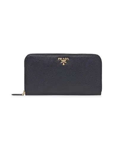 Prada Women's Large Saffiano Leather Wallet - Black | Thumbnail 1