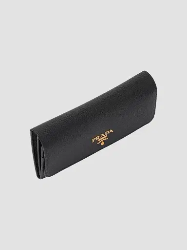Prada Women's Large Saffiano Leather Wallet - Black Pink | Thumbnail 2
