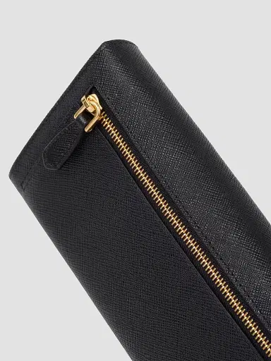 Prada Women's Large Saffiano Leather Wallet - Black Pink | Thumbnail 6