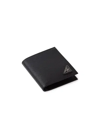 Prada Men's Saffiano Leather Wallet - Black | Thumbnail 2