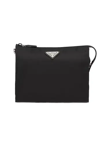 Prada Men's Re-Nylon and Saffiano Leather Necessaire - Black 0 | Thumbnail 1 Prada Men's Re-Nylon and Saffiano Leather Necessaire - Black 0 | Thumbnail 1