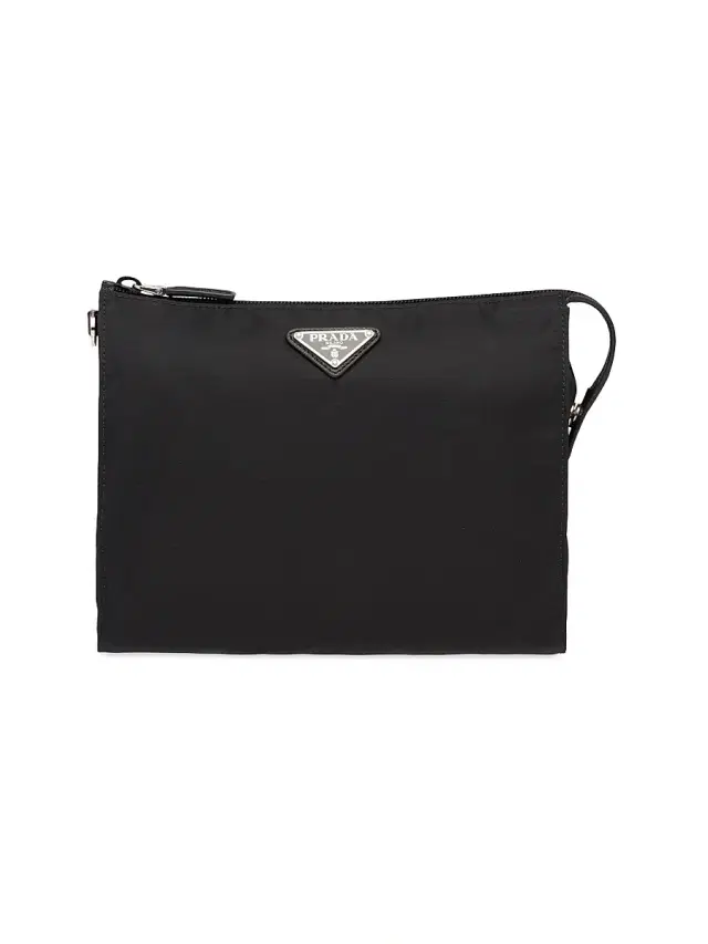 Prada Men's Re-Nylon and Saffiano Leather Necessaire - Black 0