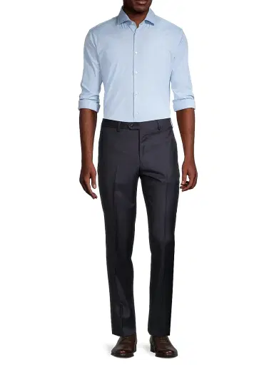 Giorgio Armani Men's GA Wool Trousers - Navy - Size 40 | Thumbnail 2