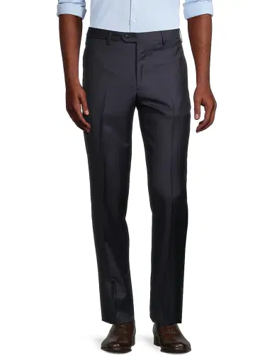Giorgio Armani Men's GA Wool Trousers - Navy - Size 40 | Thumbnail 3