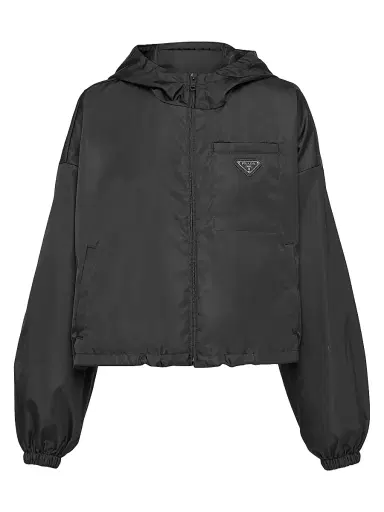 Prada Women's Re-Nylon Cropped Jacket - Black - Size 10 | Thumbnail 1 Prada Women's Re-Nylon Cropped Jacket - Black - Size 10 | Thumbnail 1