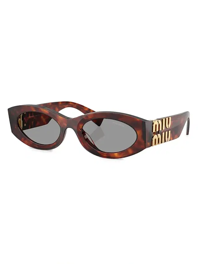 Women's 54MM Logo-Accented Oval Sunglasses - Black Brown