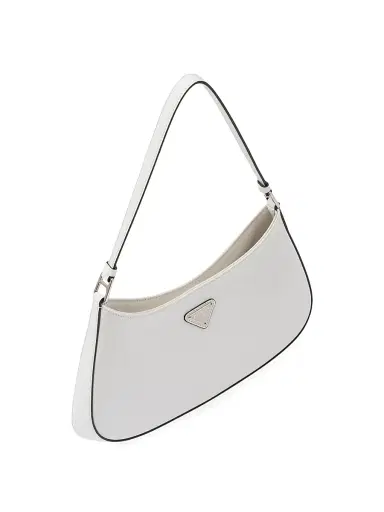 Prada Women's Cleo Brushed Leather Shoulder Bag - White | Thumbnail 3 Prada Women's Cleo Brushed Leather Shoulder Bag - White | Thumbnail 3