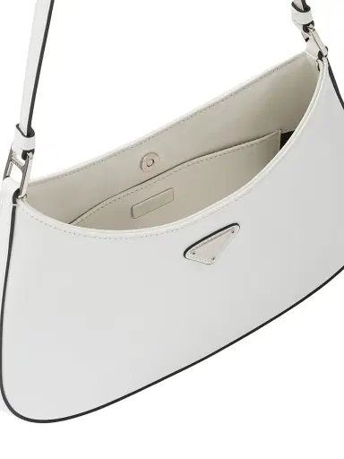 Prada Women's Cleo Brushed Leather Shoulder Bag - White | Thumbnail 5 Prada Women's Cleo Brushed Leather Shoulder Bag - White | Thumbnail 5