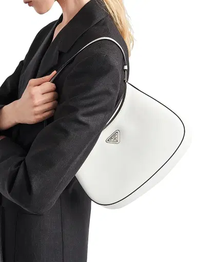 Prada Women's Cleo Brushed Leather Shoulder Bag - White | Thumbnail 8 Prada Women's Cleo Brushed Leather Shoulder Bag - White | Thumbnail 8