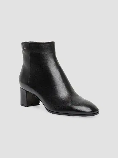 Santoni Women's 50MM Side-Zip Leather Booties - Black - Size 12 | Thumbnail 2