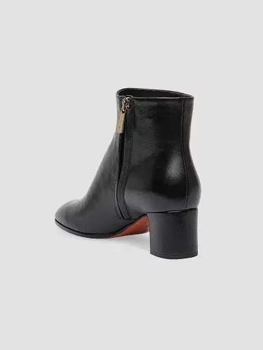 Santoni Women's 50MM Side-Zip Leather Booties - Black - Size 12 | Thumbnail 3