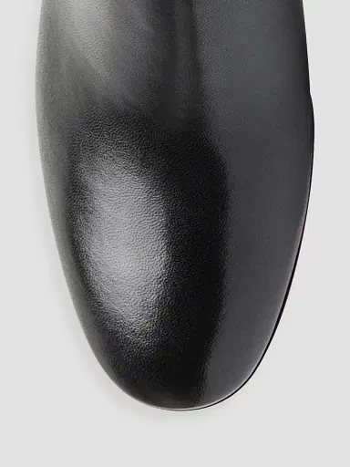 Santoni Women's 50MM Side-Zip Leather Booties - Black - Size 12 | Thumbnail 4