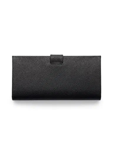 Prada Women's Large Saffiano Leather Wallet - Black | Thumbnail 3