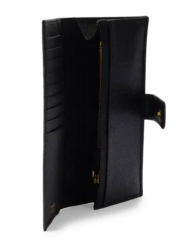 Prada Women's Large Saffiano Leather Wallet - Black | Thumbnail 4