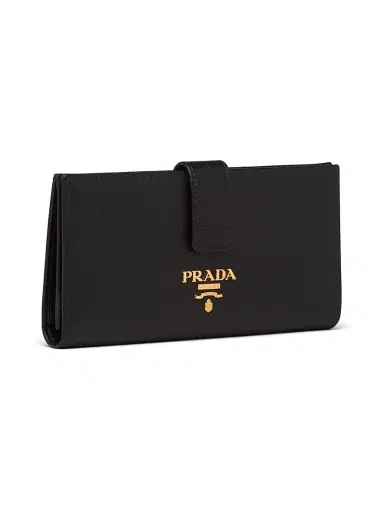 Prada Women's Large Saffiano Leather Wallet - Black | Thumbnail 5