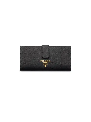 Prada Women's Large Saffiano Leather Wallet - Black | Thumbnail 1