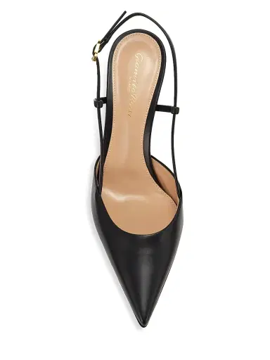 Gianvito Rossi Women's 85MM Leather Slingback Pumps - Black - Size 12 | Thumbnail 5