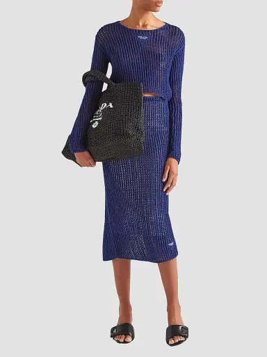 Prada Women's Raffia Tote Bag | Thumbnail 7 Prada Women's Raffia Tote Bag | Thumbnail 7
