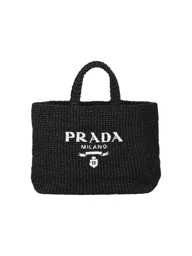 Prada Women's Raffia Tote Bag - Black