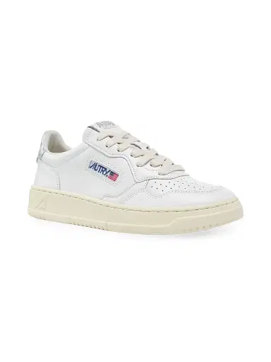 Autry Women's Medalist Leather Low-Top Sneakers - White Silver - Size 9 | Thumbnail 2