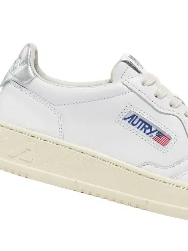 Autry Women's Medalist Leather Low-Top Sneakers - White Silver - Size 9 | Thumbnail 6