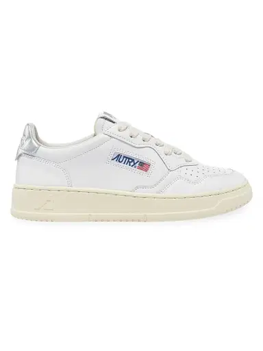 Autry Women's Medalist Leather Low-Top Sneakers - White Silver - Size 9 | Thumbnail 1