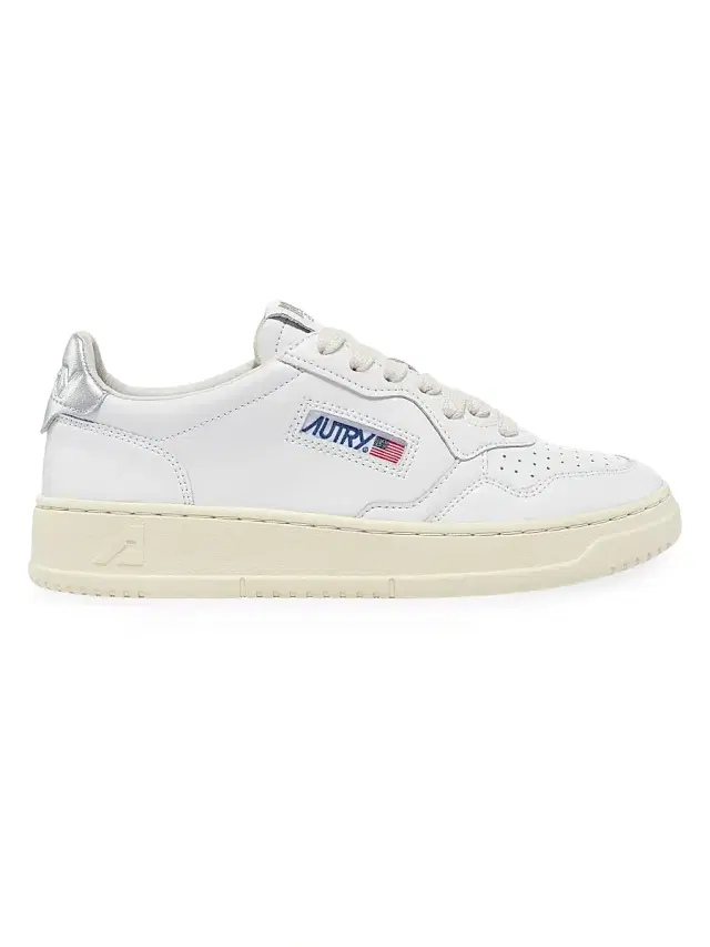 AUTRY Women's Medalist Leather Low-Top Sneakers - White Silver