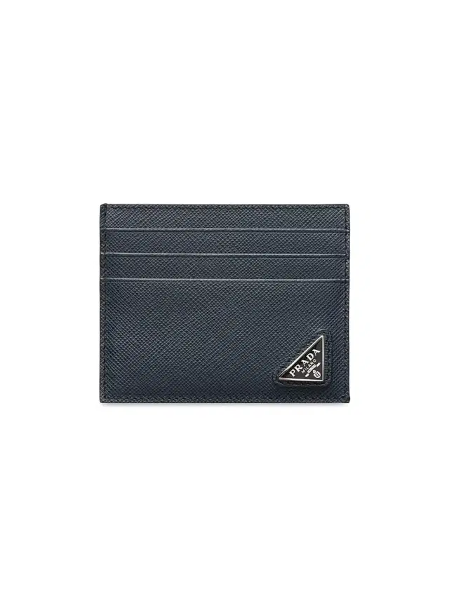 Prada Men's Saffiano Leather Card Holder - Grey Blue